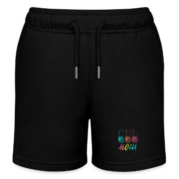 Hawaii Vacation Aloha Pineapple Trio - Kids Organic Sweat Shorts by Stanley/Stella - black - Front
