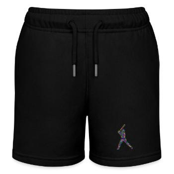 Baseball Players Kids Colorful Baseball Players - Kids Organic Sweat Shorts by Stanley/Stella - black - Front