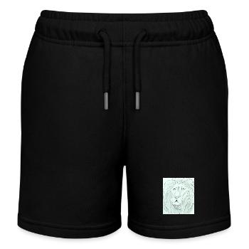 Dessin de tête de lion pur - Short de jogging enfant bio Stanley/Stella - noir - Devant