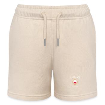 Malbork Polen Wappen Krone – Reise Souvenir - Kinder Organic Joggingshorts Mini Bolter von Stanley/Stella - Natur - Vorne