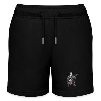 Theodore Roosevelt Gitarrist mit Flaggen Gitarre - Kinder Organic Joggingshorts Mini Bolter von Stanley/Stella - Schwarz - Vorne