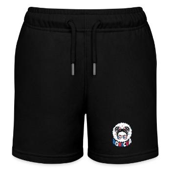 Boricua Girl Puerto Rican Puerto Rico Hispanic - Kids Organic Sweat Shorts by Stanley/Stella - black - Front