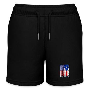 Amerikanisch Puerto-Ricanisch Puerto Rico - Kinder Organic Joggingshorts Mini Bolter von Stanley/Stella - Schwarz - Vorne