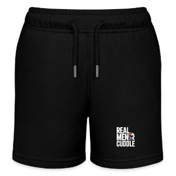 Real Men Cuddle Brazilian Jiu Jitsu MMA Judo BJJ - Kids Organic Sweat Shorts by Stanley/Stella - black - Front