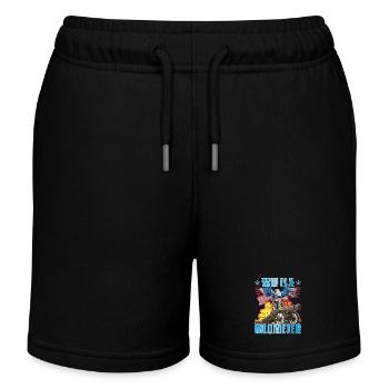 What is a kilometer? Patriotic humor - Kids Organic Sweat Shorts by Stanley/Stella - black - Front