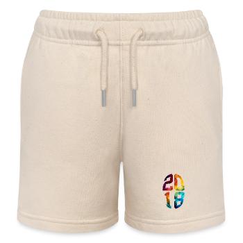 8 YEARS OLD 2018 8TH BIRTHDAY - Kids Organic Sweat Shorts by Stanley/Stella - soft Ecru - Front