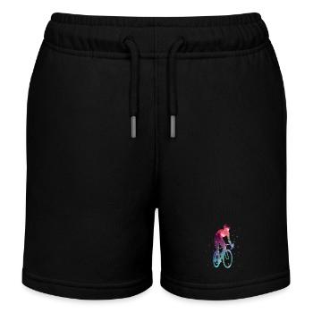 Fahrrad Rennradfahrer Weltraum Kinder Rennrad - Kinder Organic Joggingshorts Mini Bolter von Stanley/Stella - Schwarz - Vorne