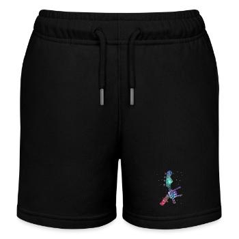 Guitarist Guitar Player Space Kids Guitar - Kids Organic Sweat Shorts by Stanley/Stella - black - Front