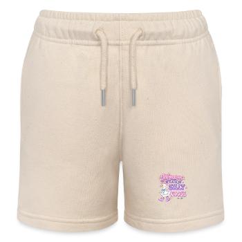 Mama of the Silly Goose – Groovy Retro Style - Kids Organic Sweat Shorts by Stanley/Stella - soft Ecru - Front