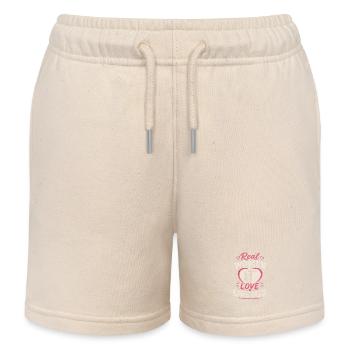 Proud Wife By A Lineman Cable - Kids Organic Sweat Shorts by Stanley/Stella - soft Ecru - Front