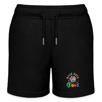 Retour rétro au design vintage des années 80 - Short de jogging enfant bio Stanley/Stella - noir - Devant