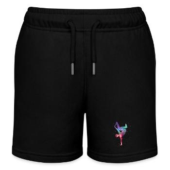 Breakdancing Breakdancer Weltraum Breakdance - Kinder Organic Joggingshorts Mini Bolter von Stanley/Stella - Schwarz - Vorne