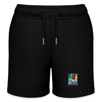 Retour rétro au design vintage des années 80 - Short de jogging enfant bio Stanley/Stella - noir - Devant