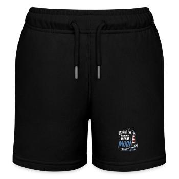Heimat Moin Abend Leuchtturm - Kinder Organic Joggingshorts Mini Bolter von Stanley/Stella - Schwarz - Vorne