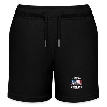 Flugzeug Wartung Techniker Luftfahrt - Kinder Organic Joggingshorts Mini Bolter von Stanley/Stella - Schwarz - Vorne