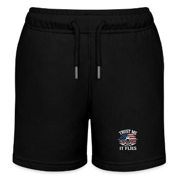 Flugzeug Mechaniker Luftfahrt Ingenieur - Kinder Organic Joggingshorts Mini Bolter von Stanley/Stella - Schwarz - Vorne