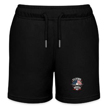 Flugzeug Mechanik Luftfahrt Technik - Kinder Organic Joggingshorts Mini Bolter von Stanley/Stella - Schwarz - Vorne