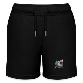 Weißer Haie Weißer Hai - Kinder Organic Joggingshorts Mini Bolter von Stanley/Stella - Schwarz - Vorne