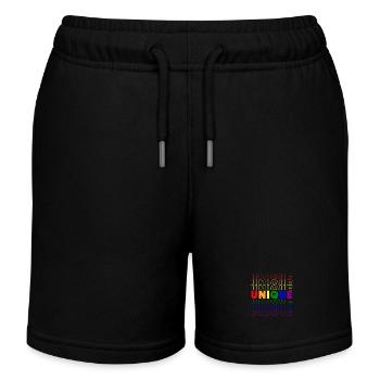 LGBT Gay Pride Month Love is unique - Kids Organic Sweat Shorts by Stanley/Stella - black - Front