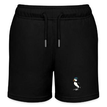 Un macareux avec bonnet - Short de jogging enfant bio Stanley/Stella - noir - Devant