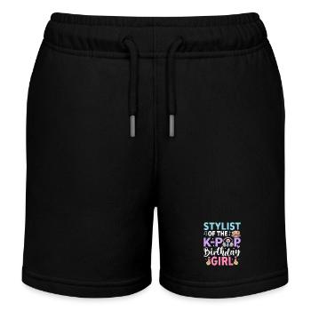 Stylist Of The K Pop Birthday Girl - Kids Organic Sweat Shorts by Stanley/Stella - black - Front