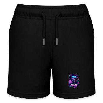 Dreamer Cyberpunk Girl Digitale - Short de jogging enfant bio Stanley/Stella - noir - Devant