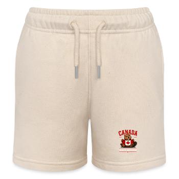 Drapeau du castor du Canada EST 1867 - Short de jogging enfant bio Stanley/Stella - écru doux - Devant