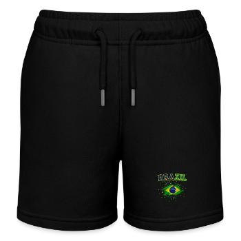 Brasilien Flagge Brasilien Kinder Damen Herren Retro Brasilien - Kinder Organic Joggingshorts Mini Bolter von Stanley/Stella - Schwarz - Vorne