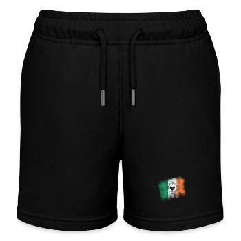 Irland Flagge | Made With Love Retro Design - Kinder Organic Joggingshorts Mini Bolter von Stanley/Stella - Schwarz - Vorne