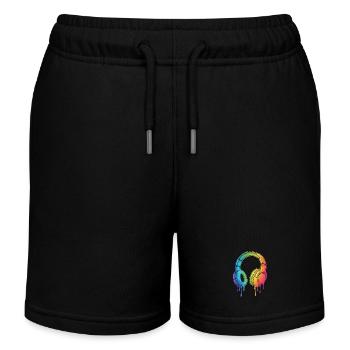 Graffiti Headphones Gaming Gamer - Kids Organic Sweat Shorts by Stanley/Stella - black - Front