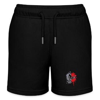 Downhill Mountainbike Biker Farbklecks MTB Jungen - Kinder Organic Joggingshorts Mini Bolter von Stanley/Stella - Schwarz - Vorne
