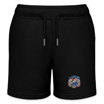 El Salvador Flag Salvadoran Girl Traditional - Kids Organic Sweat Shorts by Stanley/Stella - black - Front