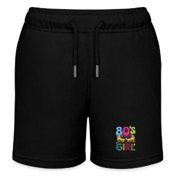 Fête Nostalgique Rétro des Filles des années 80 - Short de jogging enfant bio Stanley/Stella - noir - Devant