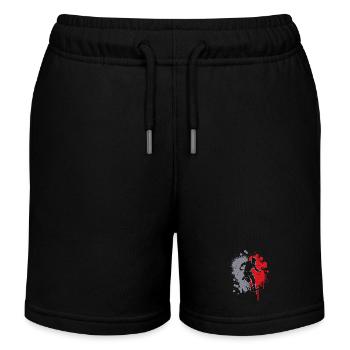 Rugby Player Splash of Color Kids Men Boys Rugby - Kids Organic Sweat Shorts by Stanley/Stella - black - Front