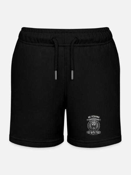Foi du Lion Courageux - Short de jogging enfant bio Stanley/Stella - noir