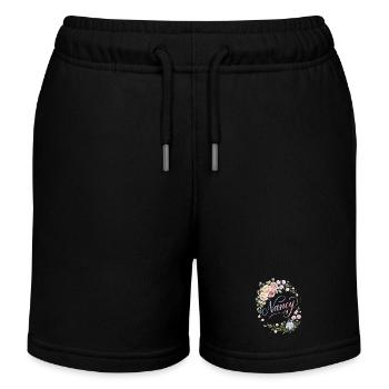 Nom de couronne de fleurs Nancy - Short de jogging enfant bio Stanley/Stella - noir - Devant