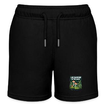Life Happens In The Moss Moos Terrarium - Kinder Organic Joggingshorts Mini Bolter von Stanley/Stella - Schwarz - Vorne