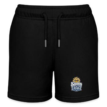 Samos 2026 Sonnensymbol Logo - Kinder Organic Joggingshorts Mini Bolter von Stanley/Stella - Schwarz - Vorne