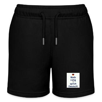 Bleib ruhig und sprich Deutsch! - Kinder Organic Joggingshorts Mini Bolter von Stanley/Stella - Schwarz - Vorne