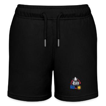 Morning Routine Classroom Teacher Back to School - Kids Organic Sweat Shorts by Stanley/Stella - black - Front