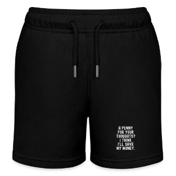 Penny Thoughts Save Money - Kids Organic Sweat Shorts by Stanley/Stella - black - Front