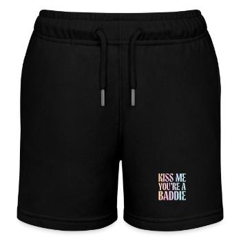 Küss mich du Baddie. - Kinder Organic Joggingshorts Mini Bolter von Stanley/Stella - Schwarz - Vorne