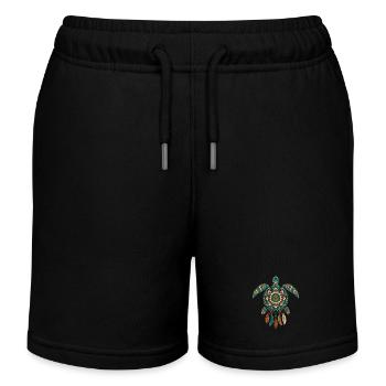 Meeresschildkröten-Mandala Traumfänger-Boho - Kinder Organic Joggingshorts Mini Bolter von Stanley/Stella - Schwarz - Vorne