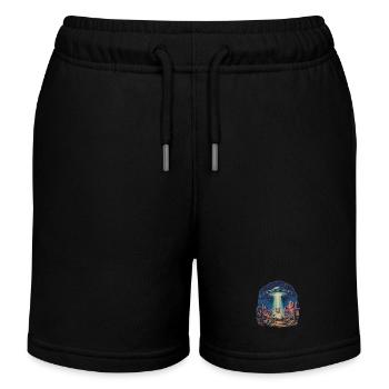 Disc Golf Korb UFO Wüste Retro Vintage Sci-Fi Moti - Kinder Organic Joggingshorts Mini Bolter von Stanley/Stella - Schwarz - Vorne