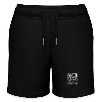 Wanted: Funny pictures of the founding fathers for the 4th of July - Kids Organic Sweat Shorts by Stanley/Stella - black - Front