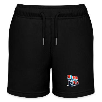 Norwegen Angler Motiv - Kinder Organic Joggingshorts Mini Bolter von Stanley/Stella - Schwarz - Vorne