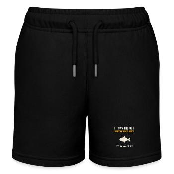 Fishing It Was The Guy With The Net Funny Angler F - Kids Organic Sweat Shorts by Stanley/Stella - black - Front