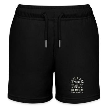 Metal Baby Boy With Uncle Rock Baby - Kids Organic Sweat Shorts by Stanley/Stella - black - Front