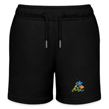 Blumen botanisch Natur Design - Kinder Organic Joggingshorts Mini Bolter von Stanley/Stella - Schwarz - Vorne