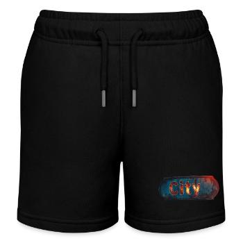 Panneau de ville rouillé de la ville avec une sensation vintage - Short de jogging enfant bio Stanley/Stella - noir - Devant
